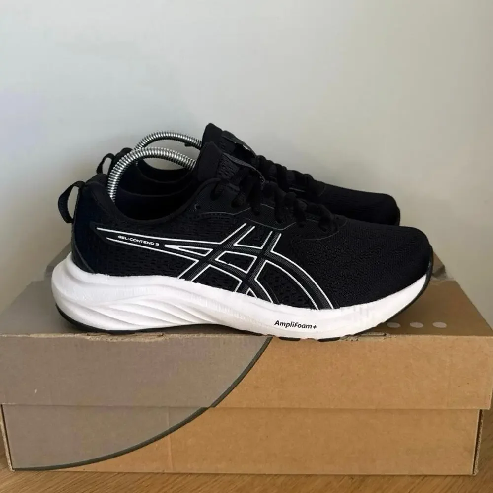 Asics Gel Contend 9 Black/White Women Running Sneakers- SZ 6.5 Wide - Picture 2 of 11